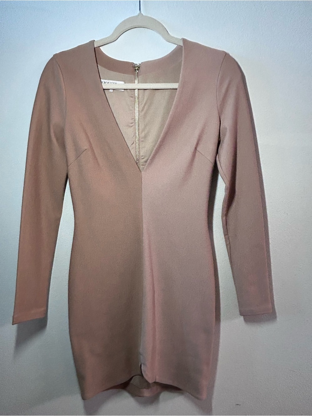 House of CB Blush Pink Long-Sleeve Mini Dress